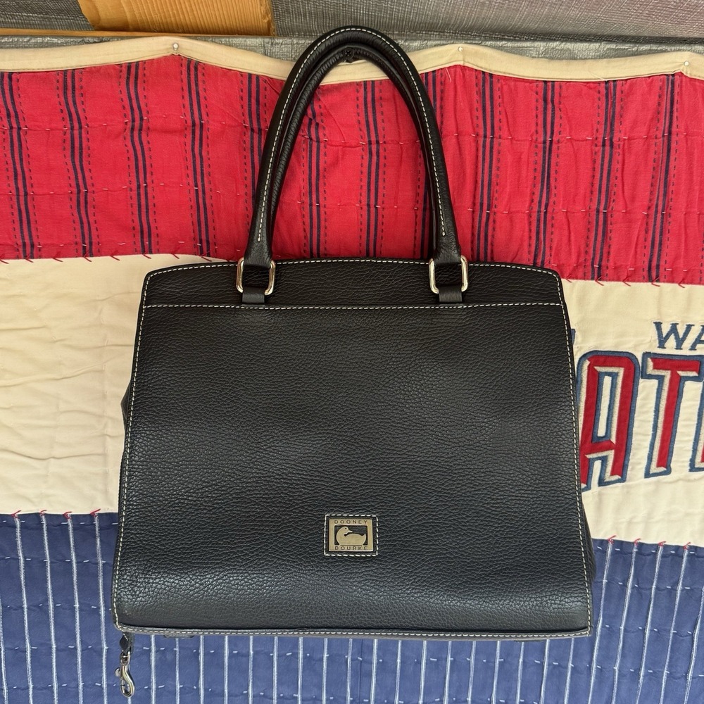 Dooney & Bourke Blair Bag Black Pebble Leather with Pink Interior